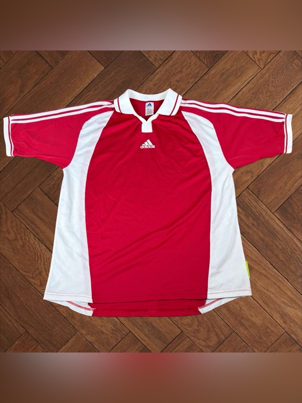Vintage Adidas Equipment Red & White Soccer Polo Jersey Men's Size XL